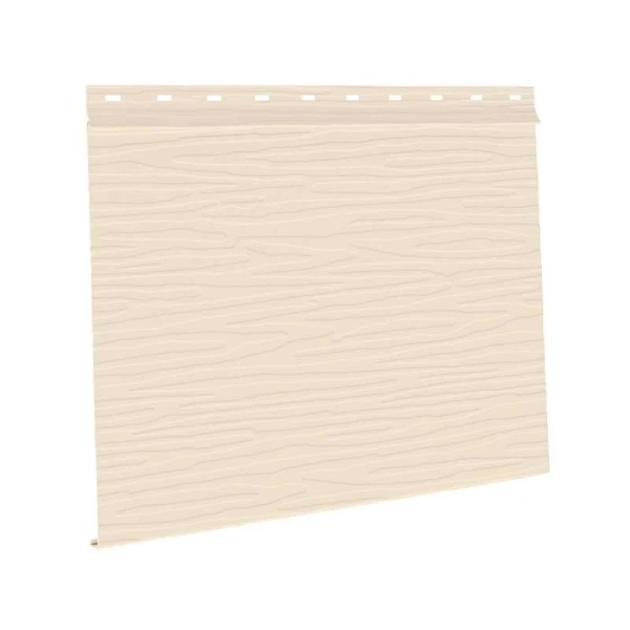 Сайдинг металлический AquAsystem Скандинавская доска широкая фактурная Polyester 0,45mm (0,48mm с покрытием) Zn140 Слоновая кость матовый (RAL 1015)