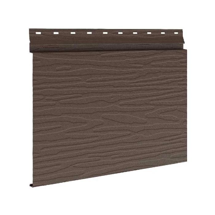 Сайдинг металлический AquAsystem Скандинавский брус Модерн широкий фактур. Polyester 0,45mm (0,48mm с покрытием) Zn140 Тёмно-коричневый матовый (RR 32)
