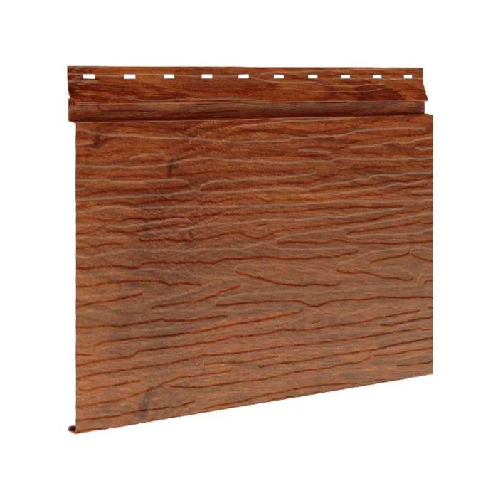 Сайдинг металлический AquAsystem Скандинавский брус Модерн широкий фактур. Polyester 0,6mm (0,63mm с покрытием) Zn275 Американский орех