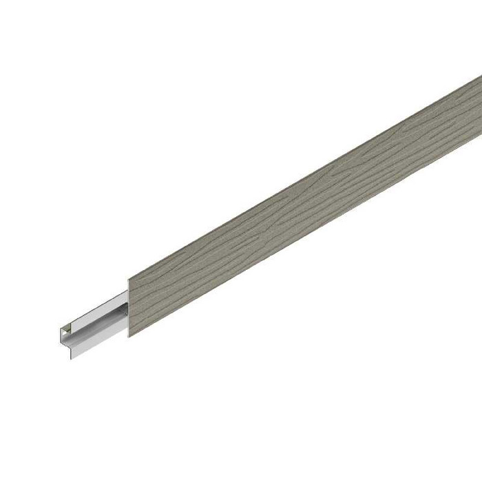 Стыковочный Т-профиль фактурный Аквасистем Polyester 0,6mm (0,63mm с покрытием) Zn275 Серый мох матовый (RAL 7003)