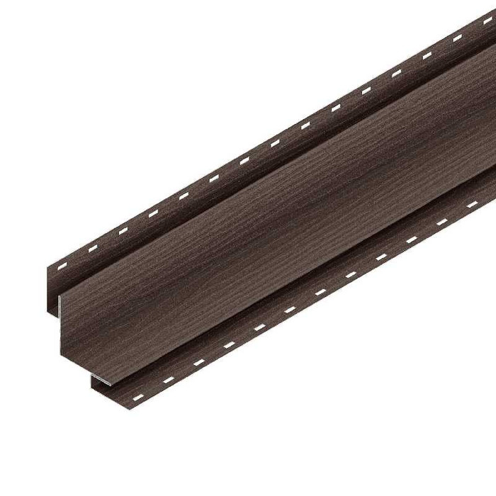 Угол сайдинга внутренний Аквасистем 50х50мм фактурный Polyester 0,45mm (0,48mm с покрытием) Zn140 Тёмно-коричневый матовый (RR32)