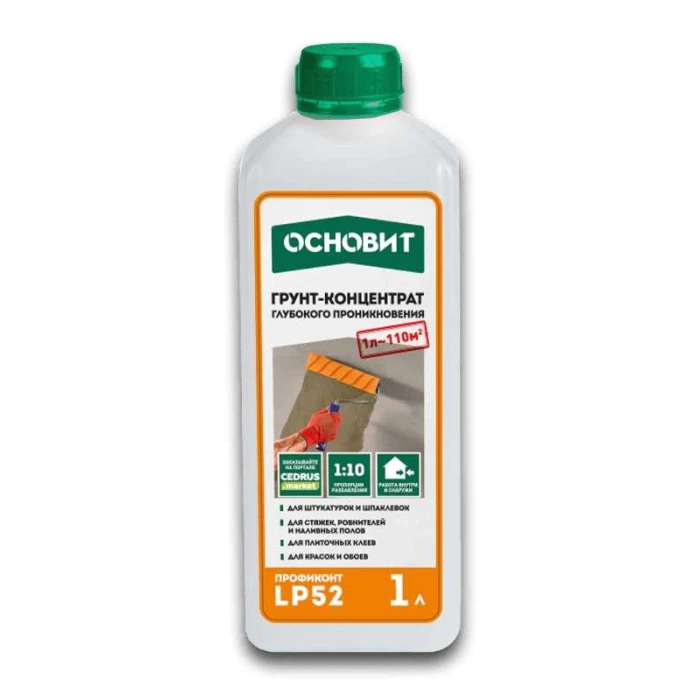Грунт глубокого проникновения ОСНОВИТ ПРОФИКОНТ LP52, 1 л
