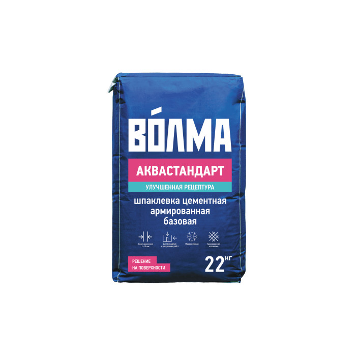 Шпаклевка цементная ВОЛМА-Аквастандарт 22 кг