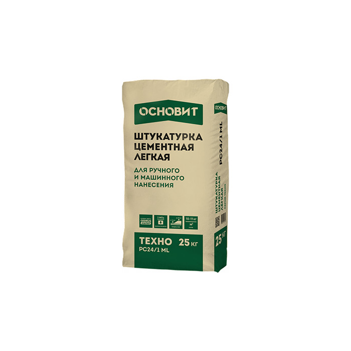 Штукатурка цементная Основит ТЕХНО PC24/1 ML 25 кг