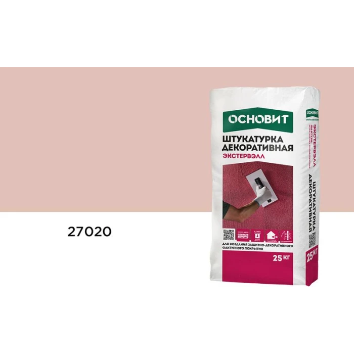 Штукатурка декоративная ОСНОВИТ КОРОЕД ЭКСТЕРВЭЛЛ OM-2.5 WK, 27020, 2,5 мм, 25 кг